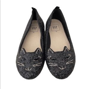 Gap kids girls glittery kitty cat flats